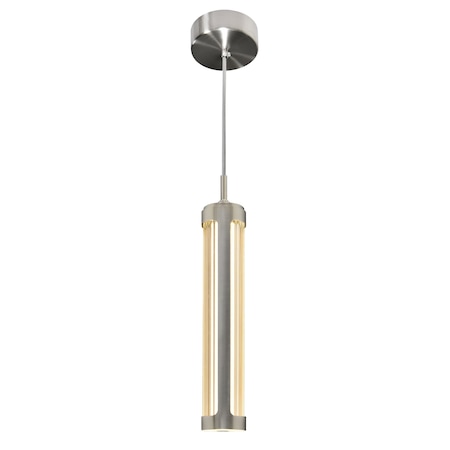 Cwi Lighting Neva 3 in LED Integrated Satin Nickel Pendant 1343P3-606-C